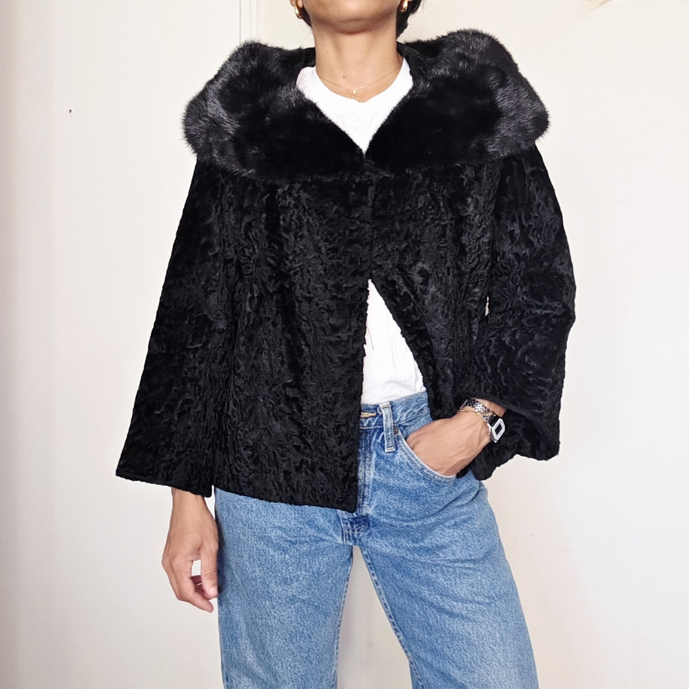 Elegant Black Fur Women's Jacket